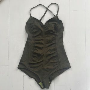 Malia Mills - Spanish moss green. With adjustable strap.